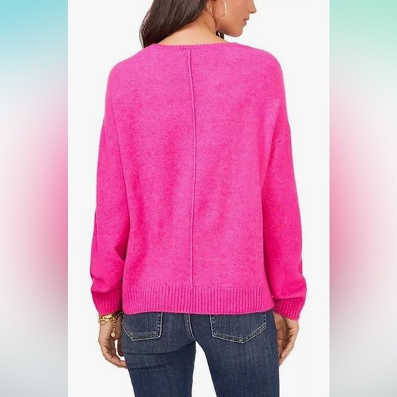 Vince Camuto Size Small V-Neck Pink Sweater Acrylic-Polyester-Spandex - Picture 2 of 6